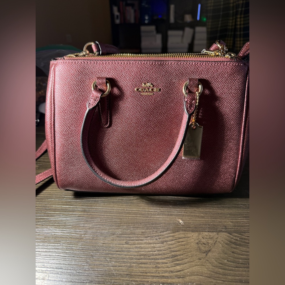 Coach Shimmering dark pink purse and matching wallet